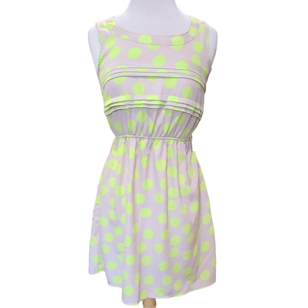 Xhilaration polka dot sleeveless dress women's medium